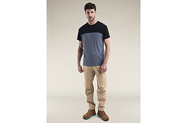 Image of Icebreaker Merino Blend 125 Cool-Lite Sphere SS T-Shirt Colour Block - Men's, Graphite Heather/Black/CB, Medium, IB0A56X3C91M