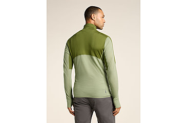 Image of Icebreaker Merino Blend 200 RealFleece Descender LS Half Zip Hoodie - Mens, Sphagnum/Lichen/CB, 2XL, IBBA56VY0GBXXL