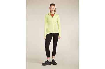 Image of Icebreaker Merino Blend 200 RealFleece Descender LS Zip Hoodie - Womens, Citrine, Large, IBBA56YN0ABL