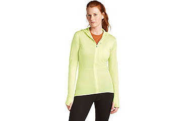 Image of Icebreaker Merino Blend 200 RealFleece Descender LS Zip Hoodie - Womens, Citrine, Large, IBBA56YN0ABL