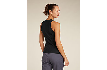 Image of Icebreaker Merino Blend Rib Lotus Tank - Womens, Black, Extra Large, IB0A5779001XL