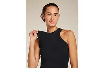 Image of Icebreaker Merino Blend Rib Lotus Tank - Womens, Black, Extra Large, IB0A5779001XL
