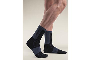 Image of Icebreaker Merino Blend Run+ Ultralight Crew Socks - Men's, Black/Graphite, Large, IB0A56VLB58L