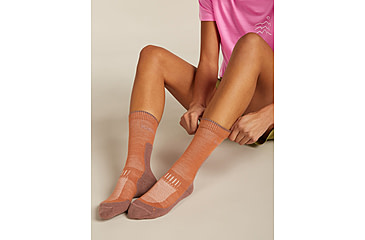 Image of Icebreaker Merino Hike+ Light Crew Socks - Mens, Dusty Clay/Carob, Large, IB0A578O0D7L