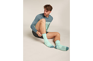 Image of Icebreaker Merino Hike+ Ultralight Crew Socks - Mens, Mint/Blue Ash, Medium, IB0A578Q0FAM