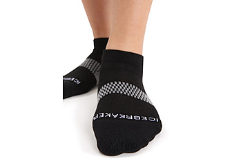 Image of Icebreaker Multisport Light Micro Socks - Womens, Black/Snow/Metro Heather, Small, IB105128377S
