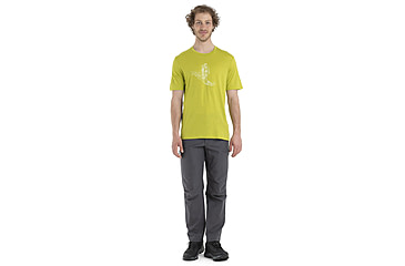 Image of Icebreaker Tech Lite II Short Sleeve Skiing Yeti T-Shirt - Mens, Bio Lime, Extra Large, IB0A56IM864XL