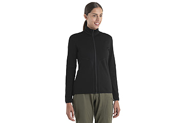 Image of Icebreaker Women Merino 560 Realfleece Elemental LS Zip, Black, M, IBBA56SR001M
