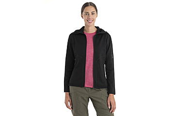Image of Icebreaker Women Merino 560 Realfleece Elemental LS Zip Hoodie, Black, M, IBBA56SS001M