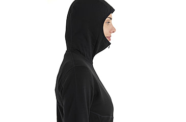 Image of Icebreaker Women Merino 560 Realfleece Elemental LS Zip Hoodie, Black, M, IBBA56SS001M