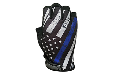 Image of Blue Line Flag - Unlined - Half Finger Gloves