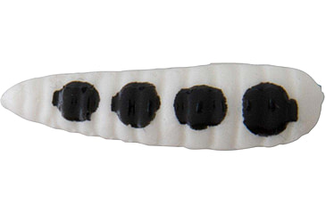 Image of Johnson Nickel Blade Hard Bait, 1/32 oz, 1in / 3cm, Hook Size 10, Nickel Blade, White/Black Spots, 1119432