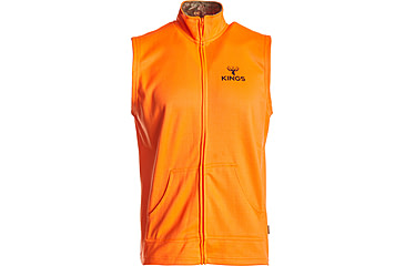 Image of King's Camo Full Zip Poly Vest - Men's, Blaze Orange, Large, KBZ420-BZ/DS-L