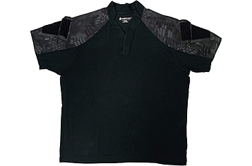 Image of Kryptek Tactical Short Sleeve Rugby - Mens, Black/Typhon, Medium, 19TACRSSBKT4
