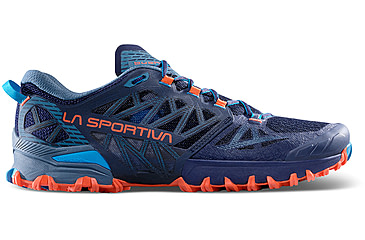 Image of La Sportiva Bushido III Wide Road Running Shoes - Mens, Deep Sea/Cherry Tomato W, 44.5, 56U-643322W-44.5