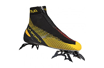 Image of La Sportiva Mega Ice Evo Climbing Shoes - Mens, Black/Yellow, 43.5, ZFCS031-K00Y00-43.5