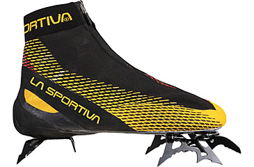 Image of La Sportiva Mega Ice Evo Climbing Shoes - Mens, Black/Yellow, 43.5, ZFCS031-K00Y00-43.5