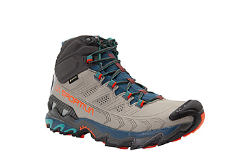 Image of La Sportiva Ultra Raptor II Mid Leather GTX Hiking Shoes - Womens, Grey/Cherry Tomato, 43, ZFHS097-G01R22-43