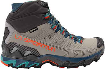 Image of La Sportiva Ultra Raptor II Mid Leather GTX Boots - Women's, Grey/Cherry Tomato, 43, ZFHS097-G01R22-43