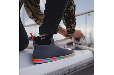 Image of LaCrosse Footwear Alpha Deck Boot 6in - Mens, 11.5 US, Wide Width, Gray/Orange, 11.5, 621200-11.5W