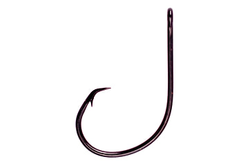 Image of Lazer Sharp Circle Sea Hook,Non-Offset,Ringed Eye,Needlepoint,Black,G-Pack Hooks L702G-1/0