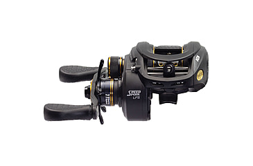 Image of Lew's American Hero Spinning Rod, 6ft 6in 2-PC, Medium, Fast, IM6 Graphite Rod, Stainless Steel Guides and Inserts, EVA Split-Grip, No Foul Hook Keeper, Black/Blue, AH66MSG3-2