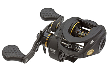 Image of Lew's American Hero Spinning Rod, 6ft 6in 2-PC, Medium, Fast, IM6 Graphite Rod, Stainless Steel Guides and Inserts, EVA Split-Grip, No Foul Hook Keeper, Black/Blue, AH66MSG3-2