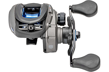 Image of Lew’s American Hero Baitcast Reel, 4+1 Bearings, 7.5-1 Ratio, 1-PC Graphite Frame, Speed Gears, Speed Lube, Magnetic Control System, Rulon Drag, LH Retrieve, Gray/Black/Blue, AH1SHLG2