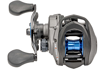 Image of Lew’s American Hero Baitcast Reel, 4+1 Bearings, 7.5-1 Ratio, 1-PC Graphite Frame, Speed Gears, Speed Lube, Magnetic Control System, Rulon Drag, LH Retrieve, Gray/Black/Blue, AH1SHLG2