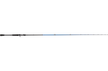 Image of Lew’s American Hero Casting Rod, 6ft 10in 1-PC, Medium-Heavy, Fast, IM6 Graphite Rod, Stainless Steel Guides and Inserts, EVA Split-Grip, No Foul Hook Keeper, Black/Blue, AH610MHCG3