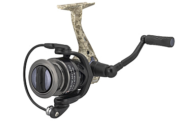 Image of Lew’s American Hero Camo Spinning Reel, SZ 200 Reel, 5+1 Bearings, 6.2-1 Ratio, 1-PC Graphite Frame, Oiled Felt Multi-Disc Drag, Camo/Black, Clam Pack, AHC200G2C