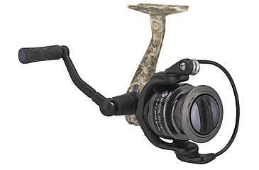 Image of Lew’s American Hero Camo Spinning Reel, SZ 200 Reel, 5+1 Bearings, 6.2-1 Ratio, 1-PC Graphite Frame, Oiled Felt Multi-Disc Drag, Camo/Black, Clam Pack, AHC200G2C