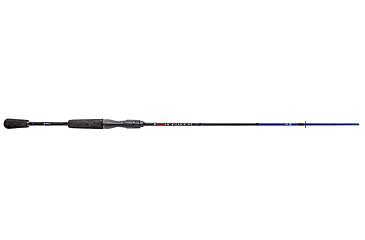 Image of Lew’s American Hero Spinning Rod, 6ft 2-PC, Medium-Light, Fast, IM6 Graphite Rod, Stainless Steel Guides and Inserts, EVA Split-Grip, No Foul Hook Keeper, Black/Blue, AH60MLSG3-2