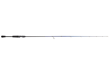 Image of Lew’s American Hero Spinning Rod, 6ft 2-PC, Medium-Light, Fast, IM6 Graphite Rod, Stainless Steel Guides and Inserts, EVA Split-Grip, No Foul Hook Keeper, Black/Blue, AH60MLSG3-2