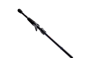Image of Lew’s American Hero Spinning Rod, 6ft 9in 1-PC, Medium-Light, Fast, IM6 Graphite Rod, Stainless Steel Guides and Inserts, EVA Split-Grip, No Foul Hook Keeper, Black/Blue, AH69MLSG3