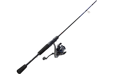 Image of Lew’s American Hero Spinning Reel and Rod Combo, 6ft 6in 2-PC Medium  Fast IM6 Graphite Rod, SZ 200 Reel, 4+1 Bearings, 6.2-1 Ratio, Speed Gears, Gray/Black/Blue, AH2066MSG2-2