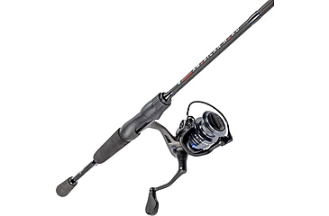 Image of Lew’s American Hero Spinning Reel and Rod Combo, 6ft 6in 2-PC Medium  Fast IM6 Graphite Rod, SZ 200 Reel, 4+1 Bearings, 6.2-1 Ratio, Speed Gears, Gray/Black/Blue, AH2066MSG2-2