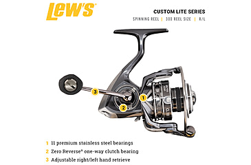 Image of Lew’s Custom Lite Spinning Reel, SZ 300, 6.2-1 Ratio, 10+1 Bearings, CL300
