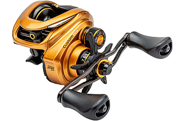 Image of Lew’s Custom Pro Baitcast Reel, 10+1 Bearings, 7.5-1 Ratio, Aluminum Frame and Sideplate, ParaMag ITB Brake, Aluminum Speed Gears, Carbon Fiber Drag, LH Retrieve, Gold/Black, CPB1SHLG3
