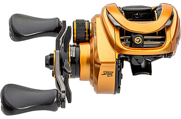 Image of Lew’s Custom Pro Baitcast Reel, 10+1 Bearings, 7.5-1 Ratio, Aluminum Frame and Sideplate, ParaMag ITB Brake, Aluminum Speed Gears, Carbon Fiber Drag, RH Retrieve, Gold/Black, CPB1SHG3