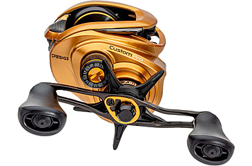 Image of Lew’s Custom Pro Baitcast Reel, 10+1 Bearings, 7.5-1 Ratio, Aluminum Frame and Sideplate, ParaMag ITB Brake, Aluminum Speed Gears, Carbon Fiber Drag, RH Retrieve, Gold/Black, CPB1SHG3