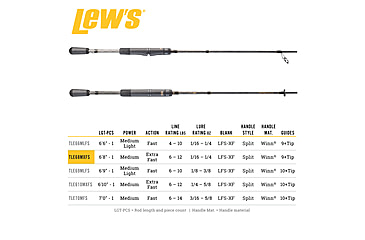 Image of Team Lew’s Elite Series Spinning Rod, 6ft 8in, 1-PC, Medium, Extra-Fast, TLE68MXFS