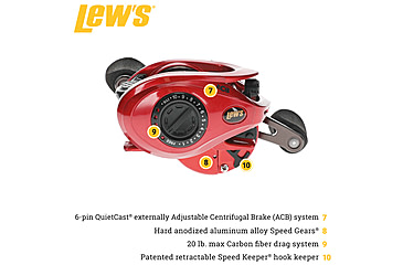 Image of Lew’s HyperSpeed LFS Baitcast Reel, LH Retrieve, 9.5-1 Ratio, 9+1 Bearings, HS1-9.5L