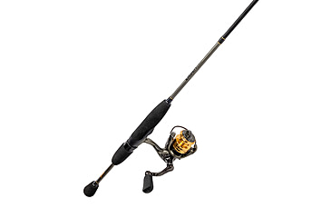 Image of Lew’s Laser Lite Spinning Reel and Rod Combo, 6ft 6in, 2-PC IM6 Rod w/ Ultra-Light  and Fast, SZ 100 Reel, 3+1 Bearings, 5.1-1 Ratio, Metallic Gray/Gold/Black, LLS1066ULG2-2