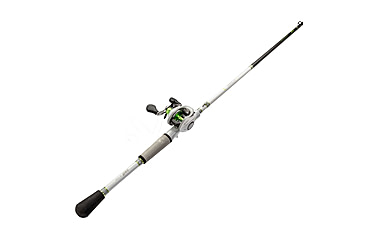 Image of Lew’s MACH 1 Baitcast Reel and Rod Combo, 7ft 2in, 1-PC IM7 Graphite Rod, Medium-Heavy, Fast, 7+1 Bearings, 7.5-1 Ratio, LH Retrieve, White/Black/Gray/Green, MH1SHL72MHG3