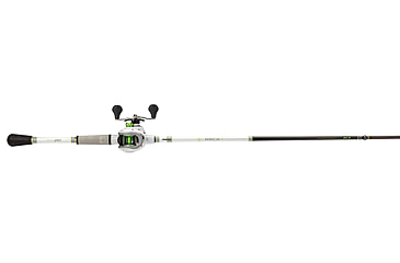 Image of Lew’s MACH 1 Baitcast Reel and Rod Combo, 7ft 2in, 1-PC IM7 Graphite Rod, Medium-Heavy, Fast, 7+1 Bearings, 7.5-1 Ratio, LH Retrieve, White/Black/Gray/Green, MH1SHL72MHG3
