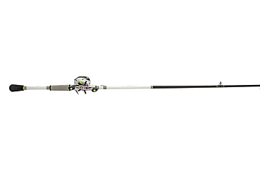 Image of Lew’s MACH 1 Baitcast Reel and Rod Combo, 7ft 2in, 1-PC IM7 Graphite Rod, Medium-Heavy, Fast, 7+1 Bearings, 7.5-1 Ratio, RH Retrieve, White/Black/Gray/Green, MH1SH72MHG3