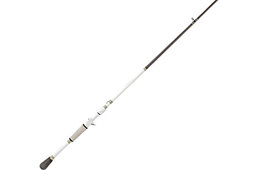 Image of Lew’s MACH 1 Casting Rod, 6ft 8in, 1-PC IM7 Graphite Rod w/ Medium  and Moderate-Fast, Winn Dri-Tac Split-Grip, Graphite Skeletal Reel Seat, White/Black/Green, M1TWJBR