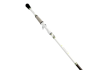 Image of Lew’s MACH 1 Casting Rod, 6ft 9in, 1-PC IM7 Graphite Rod w/ Medium-Light  and Fast, Winn Dri-Tac Split-Grip, Graphite Skeletal Reel Seat, White/Black/Green, M1BFS
