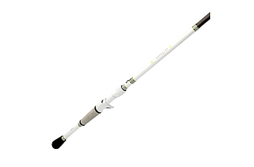 Image of Lew’s MACH 1 Casting Rod, 7ft, 1-PC IM7 Graphite Rod w/ Medium  and Moderate-Fast, Winn Dri-Tac Split-Grip, Graphite Skeletal Reel Seat, White/Black/Green, M1APC